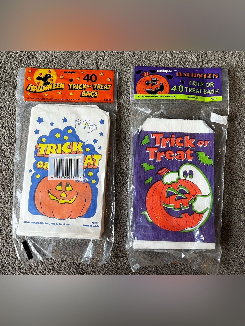 NEW Vintage 80s/90s Halloween Trick or Treat Party Bags